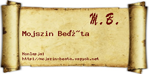 Mojszin Beáta névjegykártya